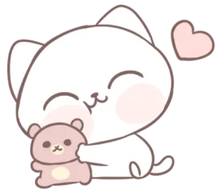 🐱 猫, 小猫, 可爱, 可爱, 动物, 泰迪熊, 心, 卡通 telegram sticker