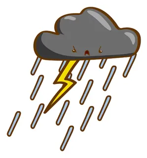 😢 nuvola, fulmine, temporale, meteo, pioggia, tempesta telegram sticker