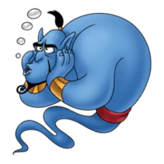 🙄 Genie Aladdin Dschinni, Aladdin, Disney, Cartoon, Magie, Blau, animiert whatsapp sticker