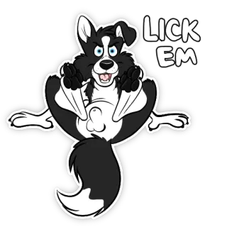 🐾 Lick 'EM cachorro, lambendo, animal, desenho animado whatsapp sticker