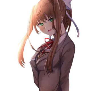 😉 Monika Doki Doki Literature Club! anime, game, doki doki literature club, monika, waifu, cute, schoolgirl telegram sticker