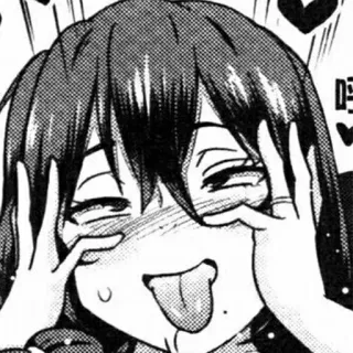 ❤️ 呼 anime, manga, girl, expression, tongue telegram sticker