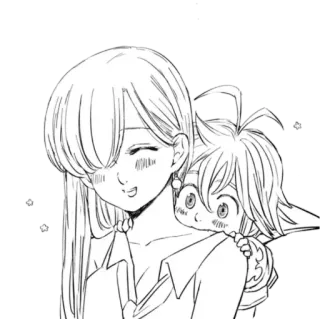 💕 Elizabeth Liones The Seven Deadly Sins Anime, Manga, Elizabeth Liones, The Seven Deadly Sins, Meliodas telegram sticker