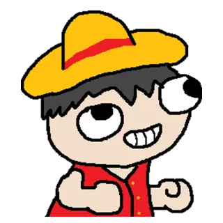 😀 Monkey D. Luffy One Piece one piece, luffy, anime, mangá, chapéu de palha, pirata, desenho animado telegram sticker