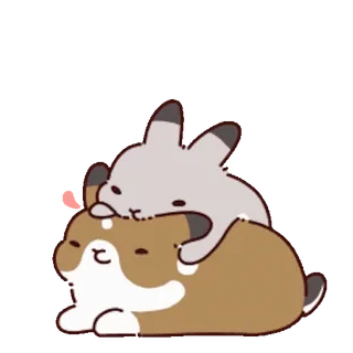 โค๏ธ Usagi and Piske Kanahei's Small animals telegram sticker