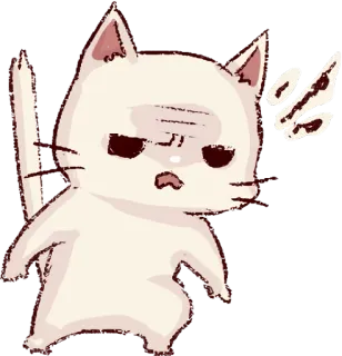 😖 %? cat, angry, cute, cartoon, animal telegram sticker