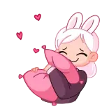 🥰 cute, kawaii, bunny, heart, girl, love, affection telegram sticker