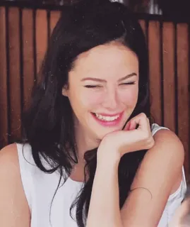 🦋 Kaya Scodelario woman, portrait, smiling, actress, celebrity, person telegram sticker