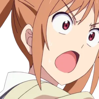 🍌 Anime, Desenho animado, Chocado, Expressão, Garota, Personagem, Surpreso telegram sticker