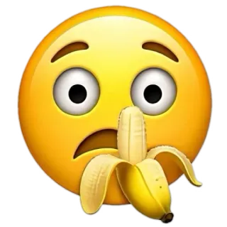 🍌 Biểu tượng cảm xúc, Chuối, Thức ăn, Đồ ăn vặt, Trái cây, Màu vàng whatsapp sticker