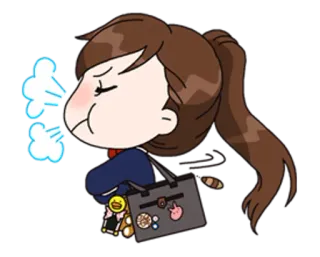 😤 измученный, уставший, в стрессе, мультик, аниме, надутый whatsapp sticker