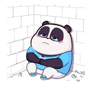 🐼 triste, panda, dibujos animados, sticker, lindo, deprimido, llorando whatsapp sticker
