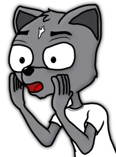 😠 Cartoon, Figur, Tier, Ausdruck, geschockt, besorgt, Überraschung telegram sticker