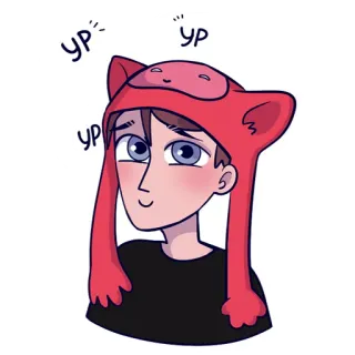 ❤️ ур persona, personaje, dibujos animados, lindo, sombrero, animado telegram sticker