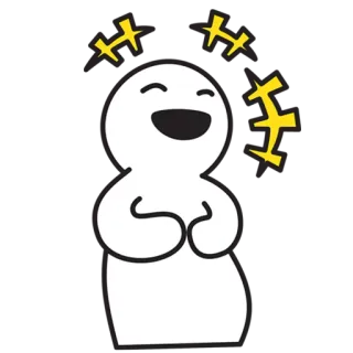 😆 cartoon, character, happy, joy, laughter, stick figure telegram sticker
