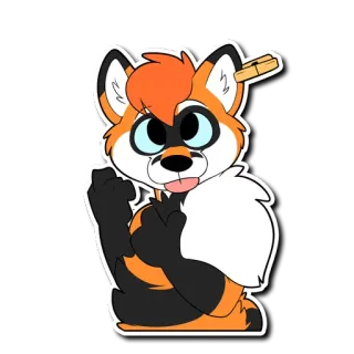 😋 volpe, cartone animato, gesto offensivo, animale, personaggio telegram sticker