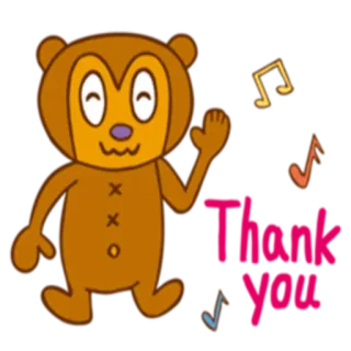 😊 Thank You danke, bär, cartoon, gruss, notizen, süß whatsapp sticker