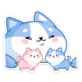 😘 犬, 子犬, かわいい, 動物, ステッカー, 漫画, カワイイ telegram sticker