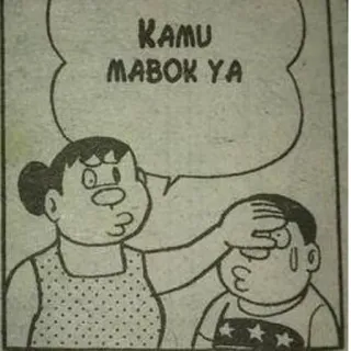 😒 KAMU MABOK YA dessin animé, bande dessinée, bulle de dialogue, indonésien whatsapp sticker