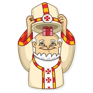 🎁 cartoon, gift, character, headwear telegram sticker