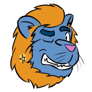 😉 사자, 만화, 동물, 마스코트, 스티커 telegram sticker