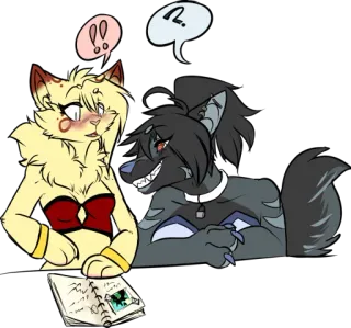 😆 furry, anthropomorphic, animals, cartoon, love telegram sticker
