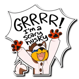 🐺 GRRRR!
I'm a scary husky Husky, Hund, Tier, Cartoon, Gruselig, Knurren, Süß telegram sticker