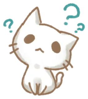 ❓ kucing, tanda tanya, bingung, hewan, imut telegram sticker