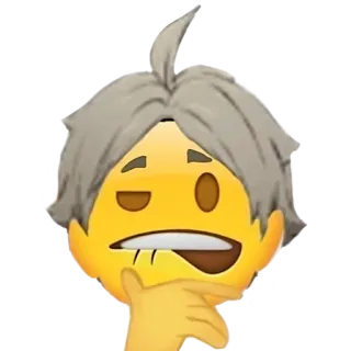😁 emoji, denken, fragend, unsicher, person telegram sticker