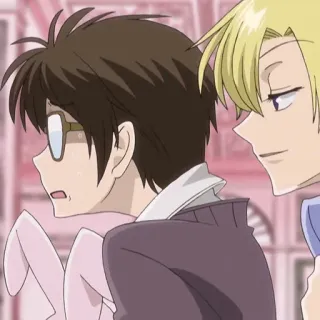 ⏱ Ouran High School Host Club anime, bunny ears, funny, friends, cute telegram sticker