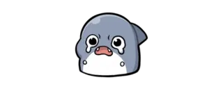 🦈 triste, pleurer, requin, dessin animé, autocollant telegram sticker