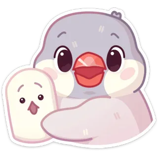 😮 vogel, schattig, dier, cartoon telegram sticker