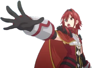 😠 动漫, 卡通, 角色, 手势, 红发 telegram sticker