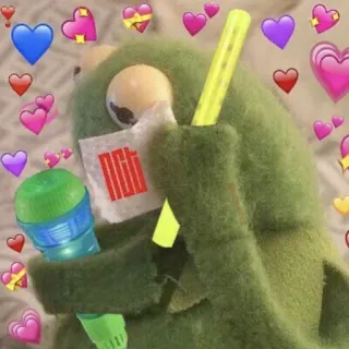 🐸 Kermit NCT Kermit la rana, occhi a cuore, amore, carino, NCT telegram sticker