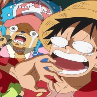 🏴‍☠️ Luffy One Piece аниме, в шоке, мультфильм, смешной, ван пис, луффи, чоппер telegram sticker