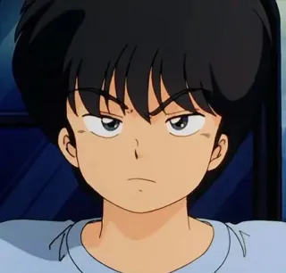 😠 Ranma Saotome Ranma ½ 애니메이션, 캐릭터, 만화, 진지한, 90년대 telegram sticker