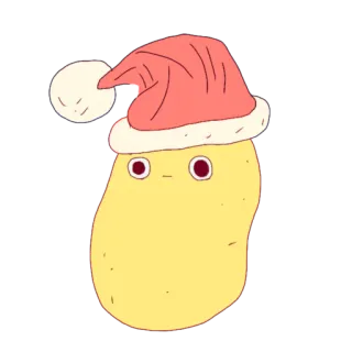 🌲 картофель, шапка деда мороза, рождество, праздник, милый telegram sticker