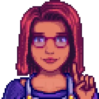 ❌ Maru Stardew Valley personaje de juego, pixel art, Maru, Stardew Valley telegram sticker