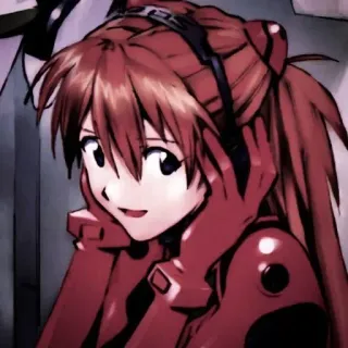 🎪 Asuka Langley Sohryu Neon Genesis Evangelion anime, manga, girl, red hair, headphones, character, Asuka, Evangelion telegram sticker