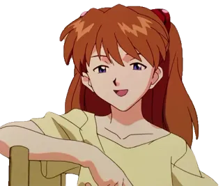 😏 Asuka Langley Sohryu Neon Genesis Evangelion Animé, Dessin animé, Personnage, Portrait, Fille whatsapp sticker