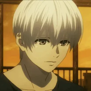 🔥 Ken Kaneki Tokyo Ghoul 애니메이션, 캐릭터, 도쿄 구울, 카네키 켄, 흰머리, 구울, 만화 telegram sticker