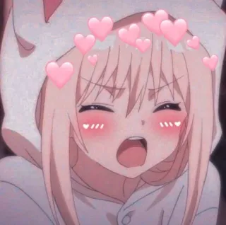 ❤️ Аниме, Милый, Кавай, Сердечки, Розовый telegram sticker