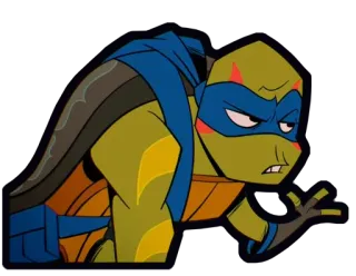 😬 Leonardo Teenage Mutant Ninja Turtles การ์ตูน, นินจาเต่า, เลโอนาร์โด, TMNT telegram sticker