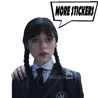 ➕ Wednesday Addams Wednesday MORE STICKERS quarta-feira, Jenna Ortega, Família Addams, série de TV, mais stickers, sticker, série telegram sticker