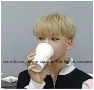 😶 sips in Korean, Chinese, Japanese, Thai, English, cantonese trinken, schlürfen, mehrsprachig, sprache telegram sticker
