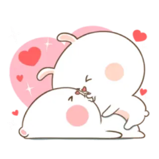 💋 bunny, cute, love, heart, affection, cartoon telegram sticker