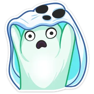 👻 geist, ängstlich, gruselig, halloween, süß, cartoon, emoji, lustig whatsapp sticker