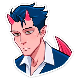 😮 devil, demon, anime, cartoon, suit, horns, wings telegram sticker