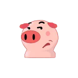 😒 porco, animal, desenho animado, fofo, rosa telegram sticker