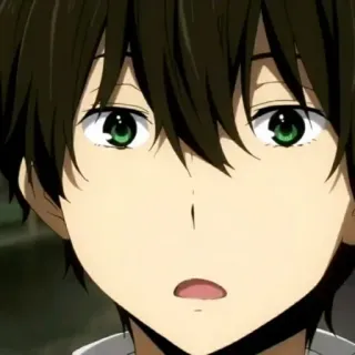 🌿 Houtarou Oreki Hyouka 애니메이션, 빙과, 오레키 호타로, 캐릭터, 십대, 만화, 일본 애니메이션 telegram sticker